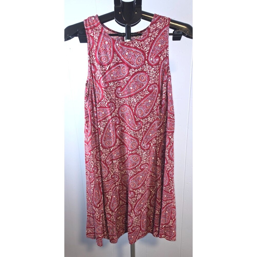 Old Navy Red Paisley Sleeveless Dress Bandana Look Unique Size Medium M